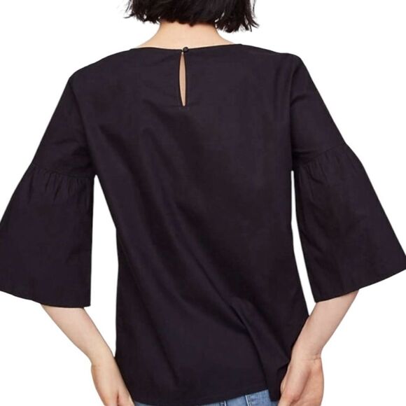 Loft Embroidered Bell Sleeve Floral Parrot Blouse Size XS - Picture 2 of 7